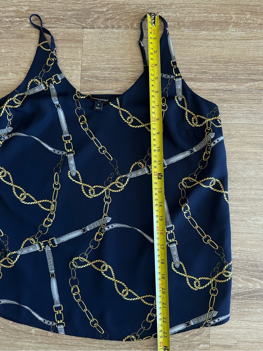 Banana Republic Horsebit Navy Print Equestrian /Western Camisole Size S Like New - Picture 8 of 8